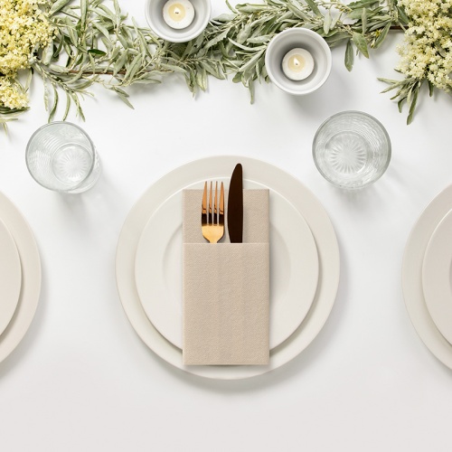 Kieszonki dekoracyjne na sztućce boho