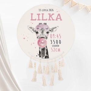 METRYCZKA Łapacz Snów Prezent Dla Dziecka Żyrafa