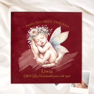 ALBUM Welurowy Personalizowany Prezent na Chrzest Dla Dziewczynki