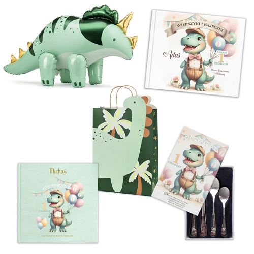 Ekskluzywny zestaw roczkowy z motywem dinozaura