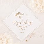 SZATKA ROMB biała na Chrzest Święty dziewczynki