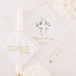 Zestaw szatka do Chrztu Św. + stroik Zielone Listki z imieniem ROMB