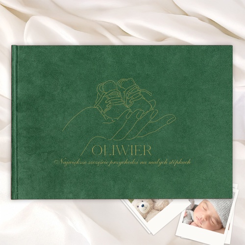 KSIĘGA Welurowa Album z Imieniem Dziecka