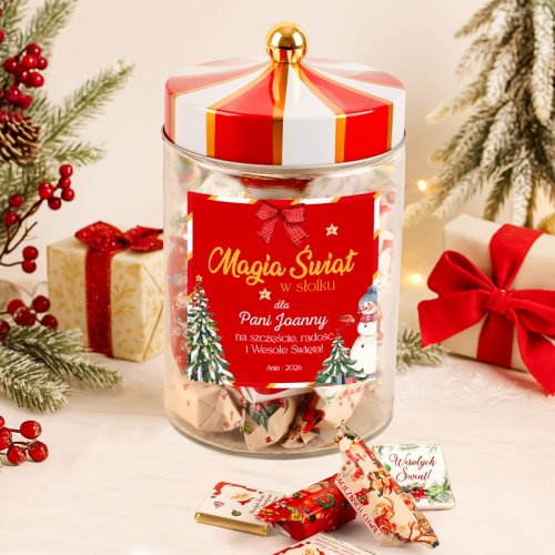 sloik swiateczny z krowkami i czekoladkami