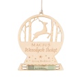 Personalizowana zawieszka bożonarodzeniowa z wycięciem na pieniądze.