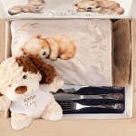 ZESTAW prezentowy dla dziecka koc sztućce Śpiące Zwierzątka