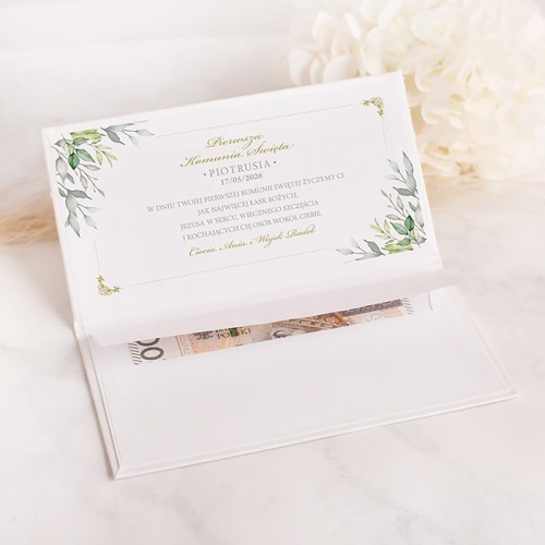 Etui na pieniądze na Komunię.