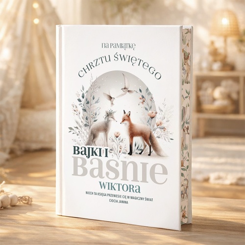 Książka z bajkami dla dziecka na pamiątkę z okazji Chrztu Świętego.