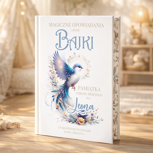 Książka z bajkami na Chrzest. Personalizowana okładka.