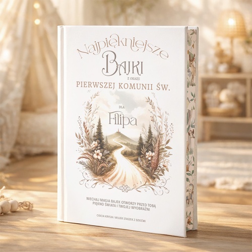 Bajka z dedykacją na okładce. Prezent na Komunię.