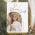 Plakat komunijny ze zdjęciem dziecka. Personalizowana dekoracja na Komunię.