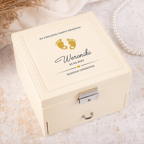 szkatułka na biżuterię na chrzest prezent