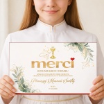 MERCI Bombonierka Podziękowanie dla Dziadków na Komunię