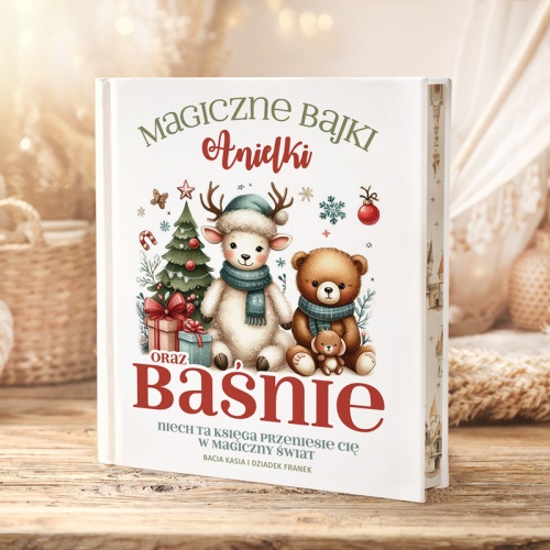 Personalizowana książeczka z bajkami dla dziecka z zimową okładką