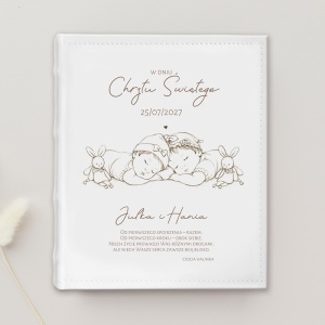 ALBUM na Zdjęcia Wklejane Prezent na Chrzest dla Bliźniaczek