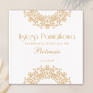 KSIĘGA Pamiątkowa I Komunii Złota Elegancja Z IMIENIEM