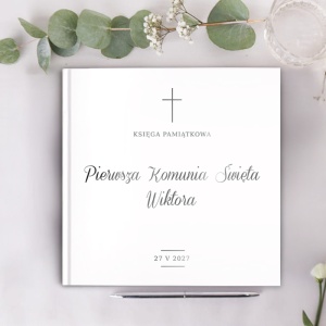 KSIĘGA pamiątkowa I Komunii Srebrny Kłos Z IMIENIEM