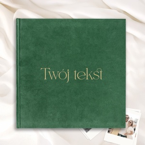 KSIĘGA ALBUM z Weluru Twój Tekst na Okładce Grawerowany
