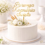 Topper Komunijny Akrylowy na Tort Pierwsza Komunia Święta