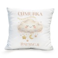Poduszka personalizowana z motywem chmurki.