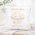 Poduszka z motywem chmurki na prezent dla dziecka. Personalizowany prezent dla dziecka.