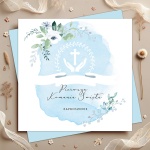 ZAPROSZENIA uniwersalne na Komunię Błękitne Gałązki 10szt