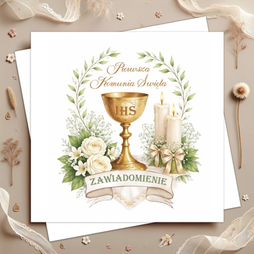 Zawiadomienie o Pierwszej Komunii.