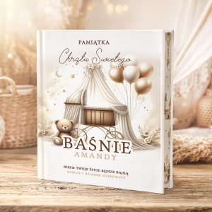 Pierwsze BAŚNIE Książka z Barwionymi Brzegami Prezent na Chrzest