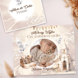 PUZZLE Ze Zdjęciem Prośba o Bycie Ojcem Chrzestnym od Chłopca