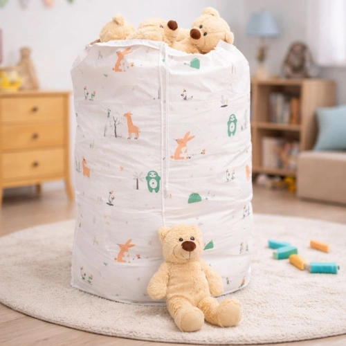 Duży worek na zabawki dziecka. Kolorowy worek do przechowywania w pokoju dziecięcym.