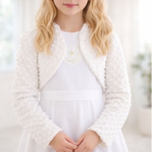 BOLERKO KOMUNIJNE PUSZYSTE KULECZKI Z DŁUGIM RĘKAWEM