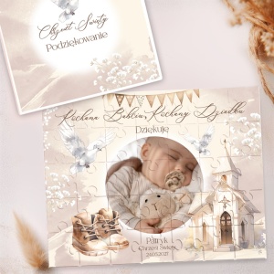 PUZZLE Ze Zdjęciem Podziękowanie Dla Dziadków na Chrzest Św.