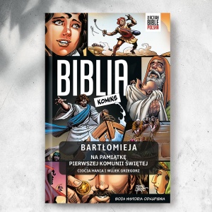 BIBLIA komiks z imieniem prezent na Komunię Św.