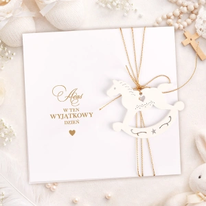 Personalizowana KARTKA z Zawieszką Pamiątka Chrztu Świętego