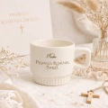 Kubek z ryflowaniem na prezent z okazji Pierwszej Komunii Świętej. Personalizowana filiżanka.