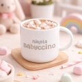 Personalizowany kubek z imieniem dziecka i napisem babyccino.
