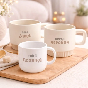 Personalizowany ZESTAW Kubków dla Rodziców i Dziecka Wspólny Prezent
