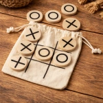 Drewniana GRA Kółko i Krzyżyk w Woreczku