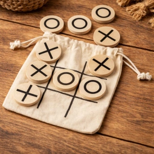 Drewniana GRA Kółko i Krzyżyk w Woreczku