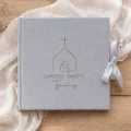 Personalizowany album welurowy na Chrzest Święty z imieniem dziecka na okładce
