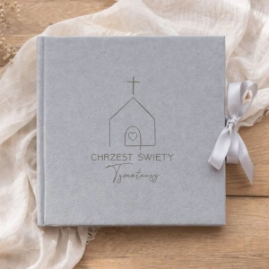 Personalizowany ALBUM Aksamitny Welurowy na Chrzest Święty