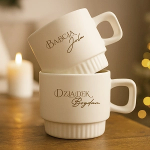 FILIŻANKA Ryflowana z Imieniem Podziękowanie dla Babci i Dziadka
