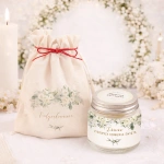 ŚWIECZKA Podziękowanie Komunijne Dla Chrzestnej/Babci Białe Kwiaty