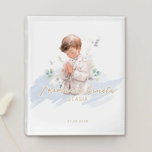 Tradycyjny ALBUM z Imieniem Prezent Komunia Chłopca 2026