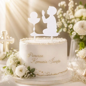 TOPPER komunijny na tort Chłopiec
