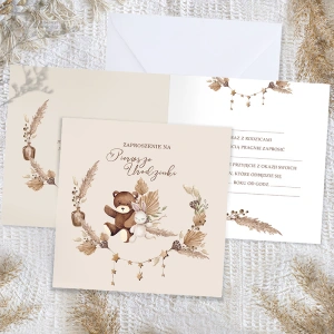 ZAPROSZENIA na Roczek Pluszowi Przyjaciele 10szt +KOPERTY