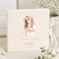Welurowy album na Komunię. Personalizowany prezent dla dziewczynki.