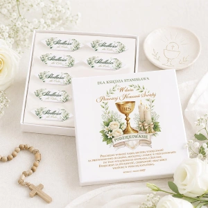 BOMBONIERKA z Krówkami Podziękowanie dla Księdza za Komunię