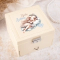 Szkatułka na biżuterię dla dziewczynki z napisem Skarby Królewny i imieniem