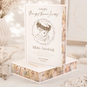 BIBLIA na Komunię Świętą personalizowana pamiątka Komunijna Dziewczynka